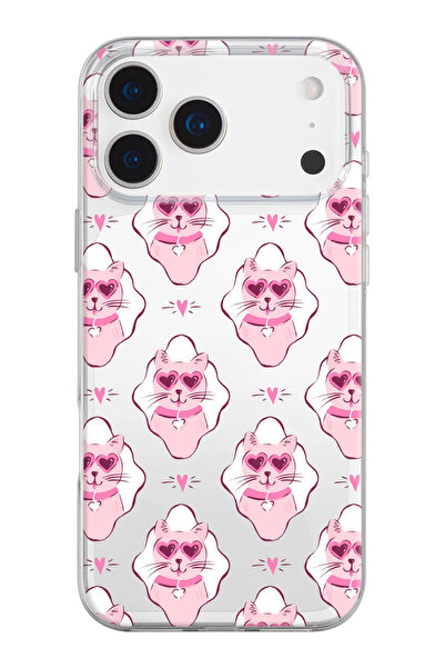 shoptocase حافظة هاتف من السيليكون الشفاف بنمط قطة القلب متوافقة مع هاتف iPho...