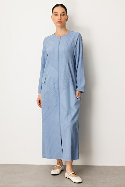 Micca X Tasarım Özel Dokuma Tam Boy Zamansız Kap Ferace-İndigo