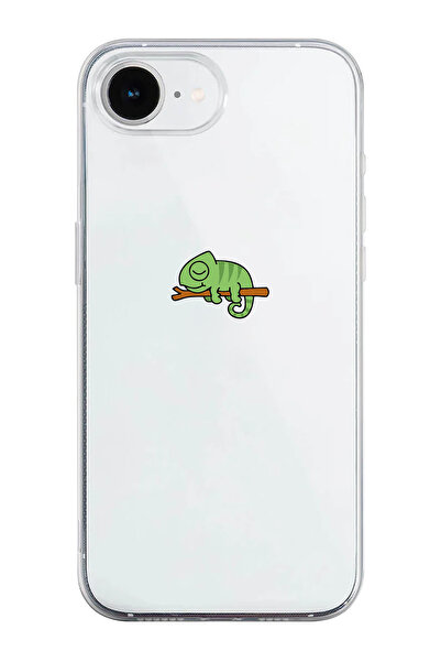 shoptocase غطاء هاتف شفاف من السيليكون بنمط الحرباء متوافق مع آيفون 16E