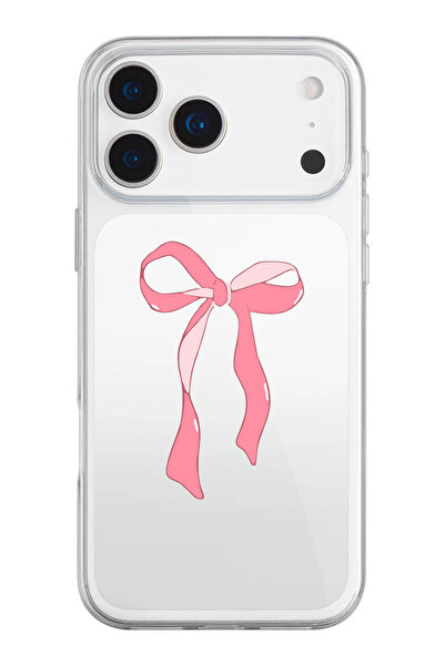 shoptocase iPhone 17 Pro Max Compatible Ribbon Pattern Transparent Silicone Phone Case