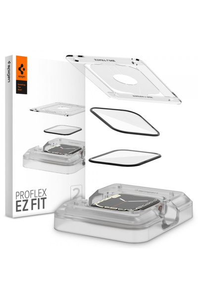 Apple Folie Protectie Spigen ProFlex EZ FIT pentru Watch 9 / 8 / 7 45mm Series, Set 2 bucati,