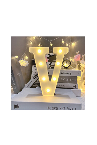 Mirific Party LED lamp 21×14.9×3.5 cm, battery-powered, letter V, PPQT8303