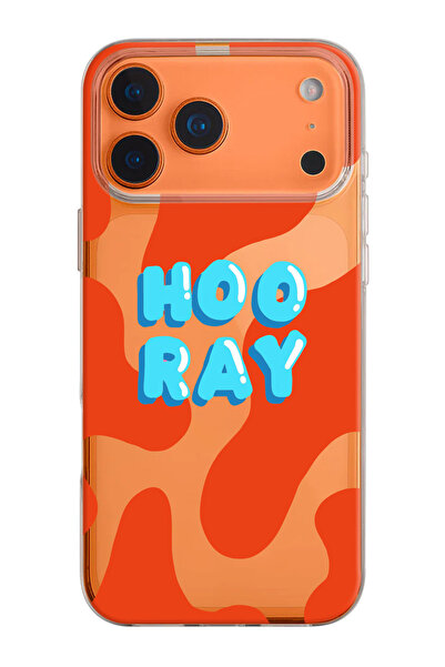 shoptocase iPhone 17 Pro Uyumlu Hooray Desenli Şeffaf Silikon Telefon Kılıfı
