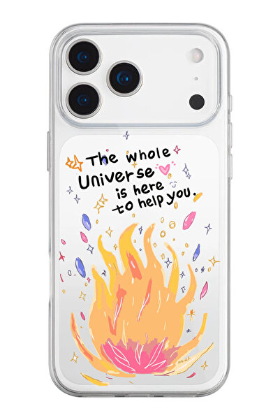 shoptocase iPhone 17 Pro Max Uyumlu Ateş Çemberi Desenli Şeffaf Silikon Telef...