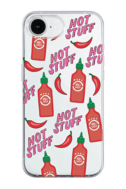 shoptocase iPhone 16E Compatible Hot Stuff Patterned Transparent Silicone Pho...