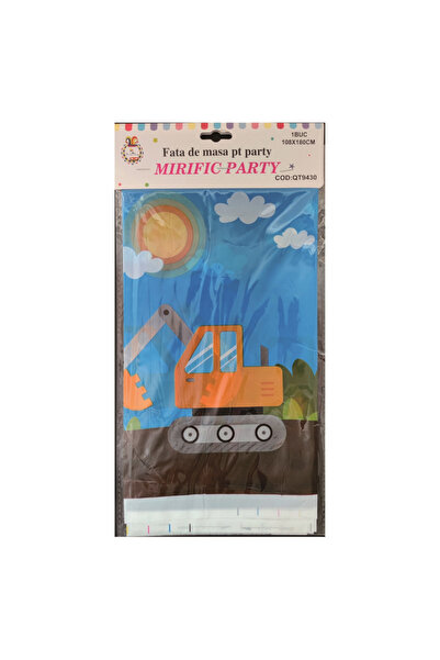 Mirific Party Față de masă multicoloră, 180×108 cm, model excavator