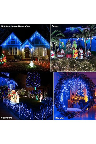 OEM Christmas Icicle Light Set with Flash, 23.5 m, 500 LEDs, Blue