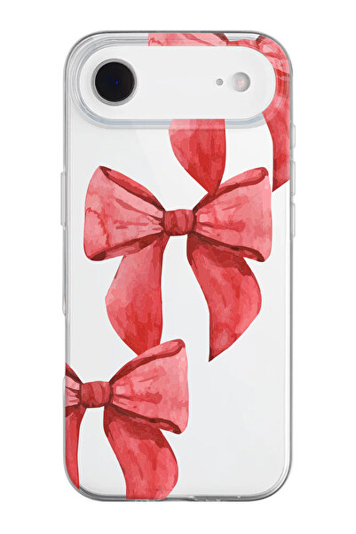 shoptocase حافظة هاتف من السيليكون الشفاف بنمط الشريط الأحمر المتوافقة مع هاتف iPhone 17 Air