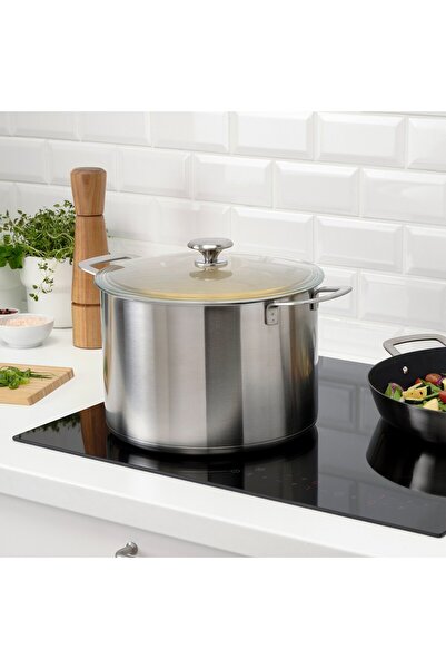 IKEA HEMKOMST Pot with lid, stainless steel/glass, 10 l