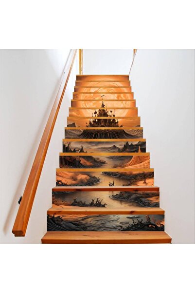 Avex Autocolant decorativ pentru scări interioare, imprimare autocolantă de î...