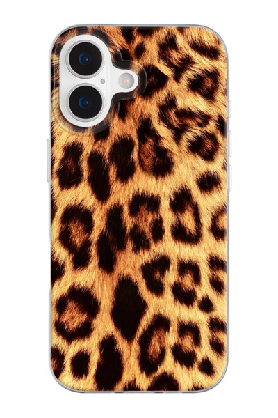 shoptocase iPhone 17 Uyumlu Leopar Detaylı Şeffaf Silikon Telefon Kılıfı
