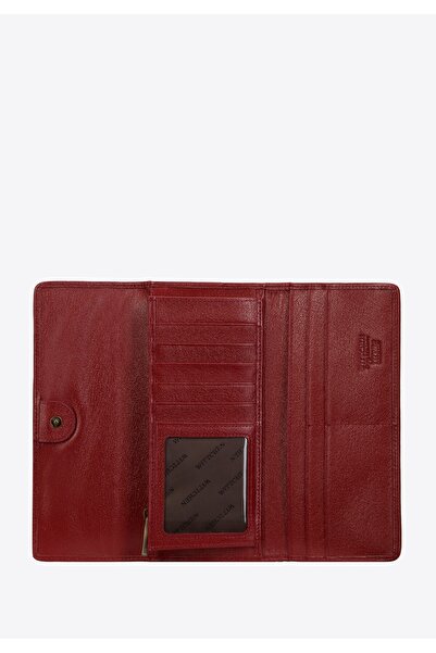 Wittchen Woman Large foldable wallet made of patent leather, burgundy, burgundy