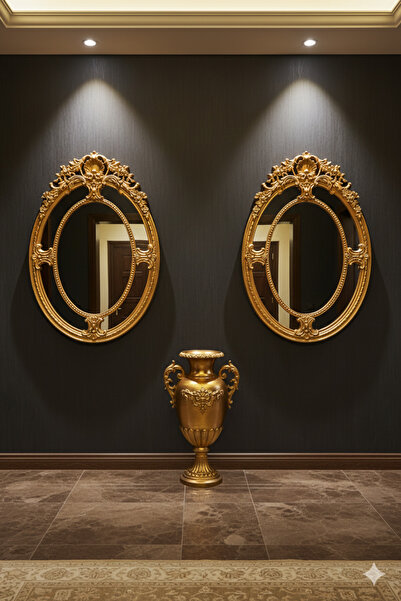 Generic Elegant mirror set with a luxurious frame, adding a touch of sophistication to any space. 80 x 54 cm