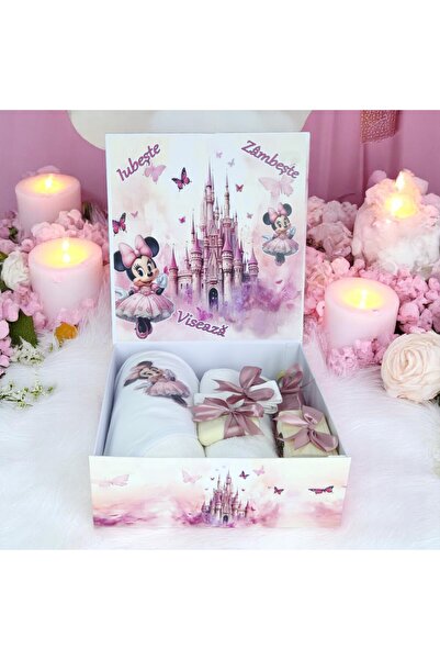 Inovius Костюм за кръщене от 8 части, Мини Маус Дисниленд, цвят пудра розов -...