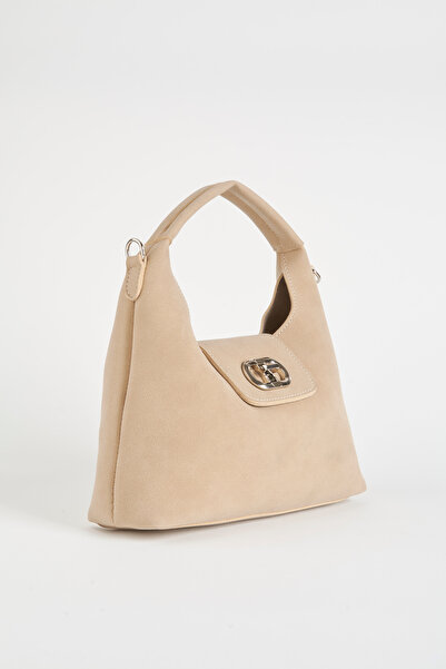 Vivaq Women's Mink Suede Flip Lock Closure Handbag and Shoulder Bag