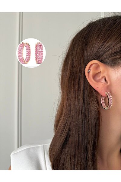 Finery by Nerrs Baget Kesim Pembe Halka Küpe