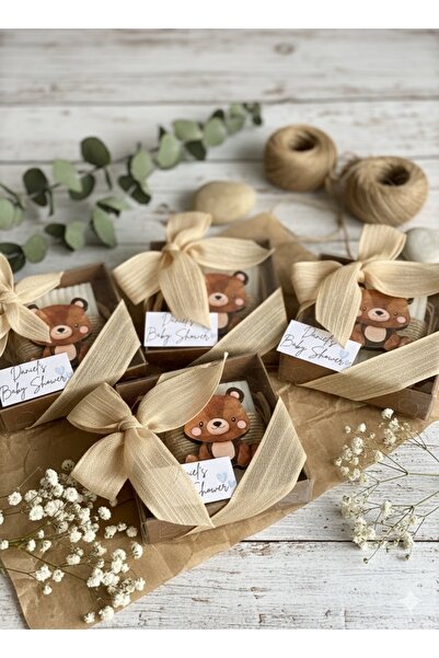 pearlsavon 10’lu Soft Tonlarda Ayıcıklı Kişiye Özel Baby Shower ve Doğum Hedi...