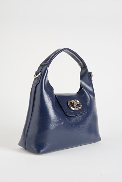 Vivaq Women's Navy Blue Faux Leather Flip Lock Closure Handbag and Shoulder Bag