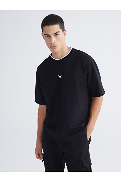 LC Waikiki Hanorac pentru bărbați, cu mânecă scurtă, cu guler rotund