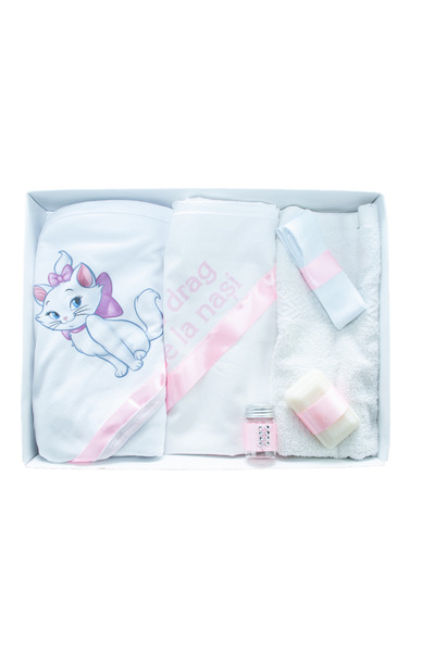 Inovius 6-τεμαχικό κοστούμι βάπτισης με τυπωμένο κείμενο, Cat Marie, ροζ - TB138