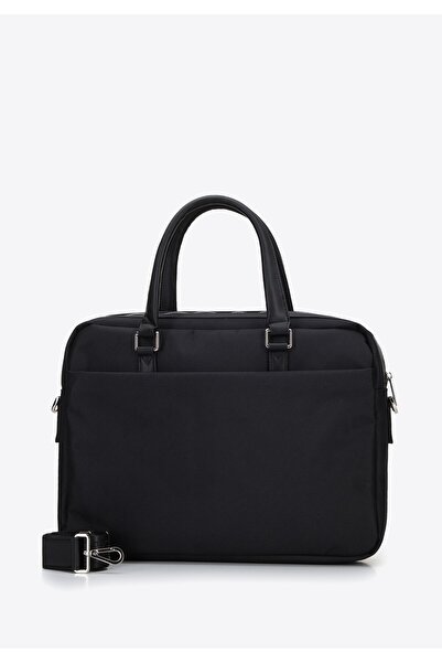 Wittchen Men's 17" Laptop Bag with Strap, Black Polyester