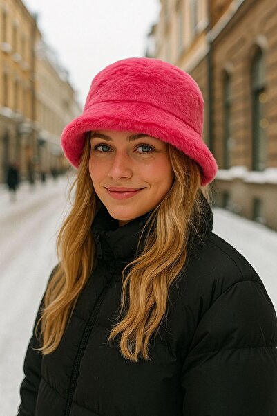 BALIENTE Γυναικείο καπέλο με μαλακή υφή φούξια, βελούδινο καπέλο