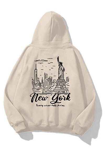 Trendiz Unisex New York Every Corner Sweatshirt Taş