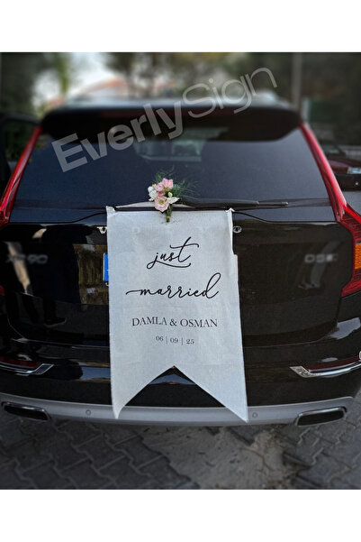 Everly Sign Kişiselleştirilmiş Araba Flama - Baskılı Metinli Kumaş Dekor - Ge...