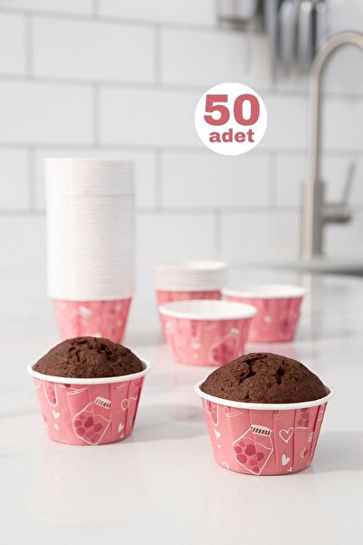 Funny Life 50'li Kraft Muffin Cupcake Kalıbı Kek Kapsülü Naturel Kek Kalıbı ,...