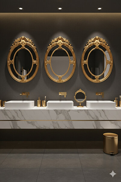 Generic Elegant mirror set with a luxurious frame, adding a touch of sophistication to any space. 80 x 54 cm