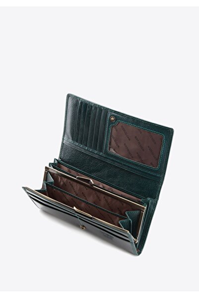 Wittchen Women's Patent Leather Wallet Horizontal Dark Green Dark Green Patent Leather