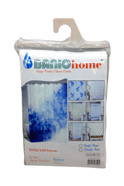 Go İthalat Polyester Double Wing Water Repellent Bathroom Curtain 90X200Cm (5...