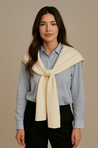 Sebir Moda Single Color Knitwear Acrylic Daily Office Shawl