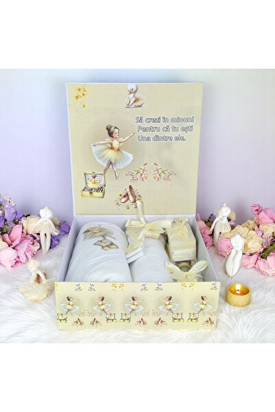 Inovius Костюм за кръщене от 8 части, балерина, цвят естествен крем - TB182