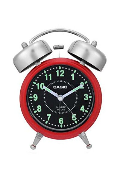 Casio Twin Bell Alarm Clock Red/Black/Silver 13.6 x 10.6 x 6.0cm