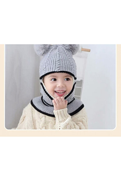 Bebelul Gray lined balaclava hat