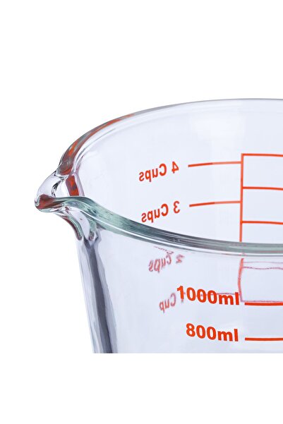 Relaxdays Graduated mug made of barosilicate glass, heat-resistant, Relaxdays, 1000 ml