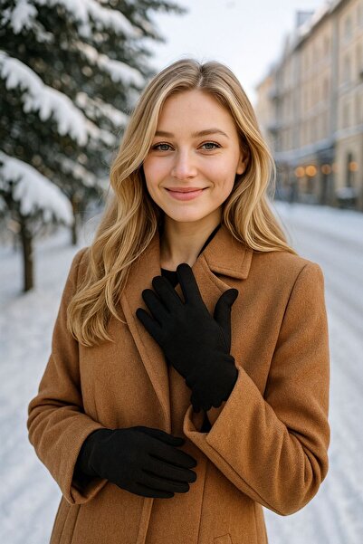 BALIENTE Black Cashmere Phone Touchscreen Women's Gloves