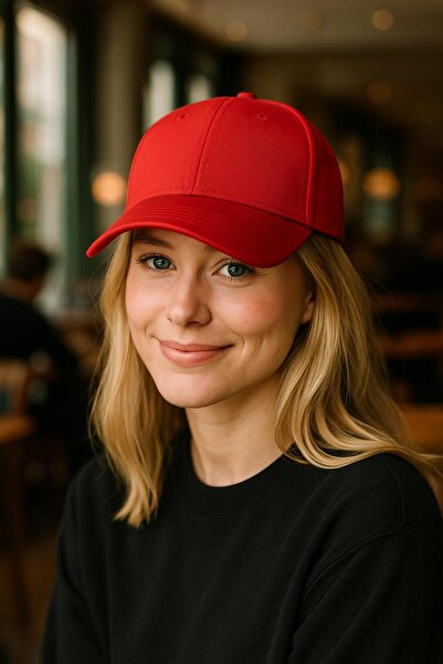 BALIENTE Γυναικείο καπέλο από ύφασμα κόκκινο γαμπαρντίνα