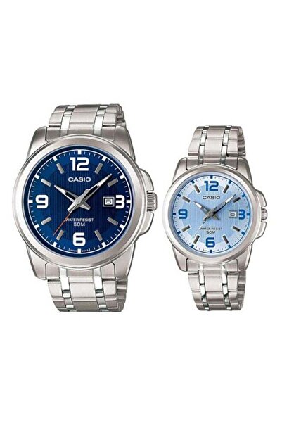 Casio Stainless Steel Analog Couple Watch Set