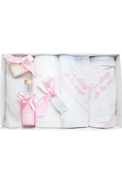 Inovius Trusou Botez cu 7 piese personalizat cu broderie - "Cu drag de la Nas...