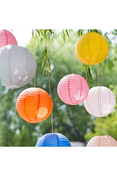 Other فوانيس ورقية على الطراز الصيني، مجموعة من 5 قطع، ديكور للحفلات (10 بوصات)