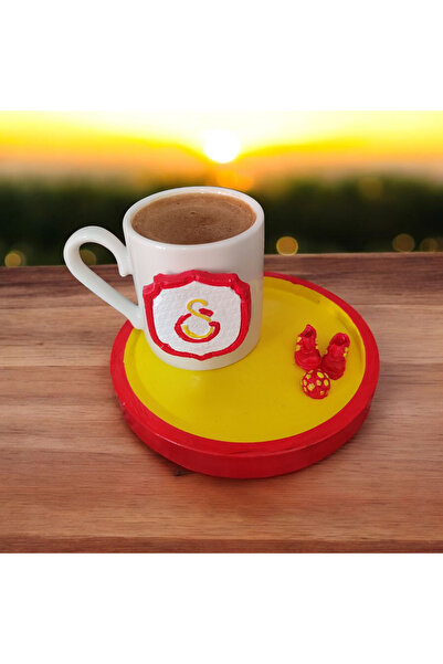 RivelCandle Şampiyon Temalı Taş Tozundan üretilmiş 1 kişilik Türk kahvesi seti