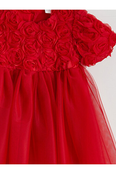 LC Waikiki New Season Crew Neck Girls Evening Dress