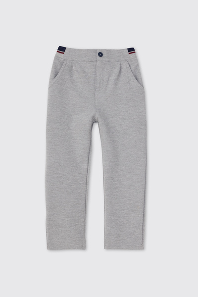 Panço Erkek Bebek Düğmeli Örme Gri Pantolon