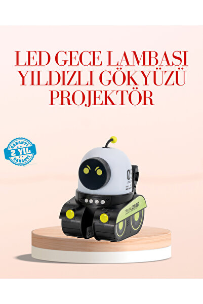 Ally Robot Tasarımlı Bluetooth Hoparlörlü Yıldızlı Gökyüzü Projektör - TEIO24...