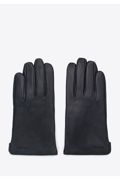 Wittchen Men's Insulated Black Genuine Leather Gloves Black Black Genuine Leather Gloves