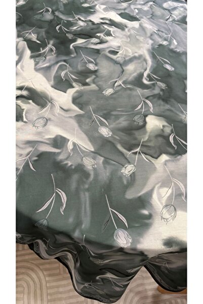 Lavena scarfs Tulip Series Floral Pattern Cotton Digital Soft Shawl - Sea Green