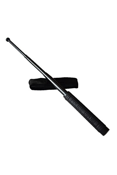 AXC Telescopic self-defense baton Police, rubberized handle, 64 cm, 4 segments, black