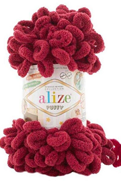 urzsmell Alize Puffy Hand Knitting Yarn 100 Gr. 9 Meters. Finger Knitting Yarn 107Vi̇şne